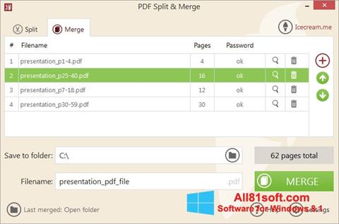 Screenshot PDF Split and Merge for Windows 8.1