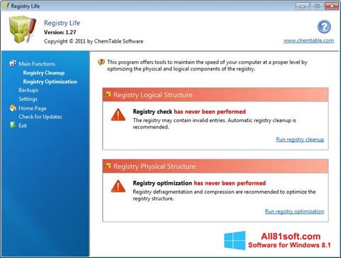 Screenshot Registry Life for Windows 8.1