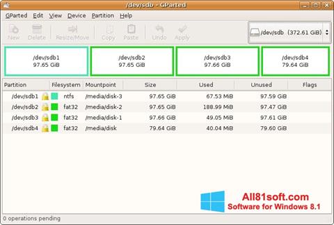 Screenshot GParted for Windows 8.1