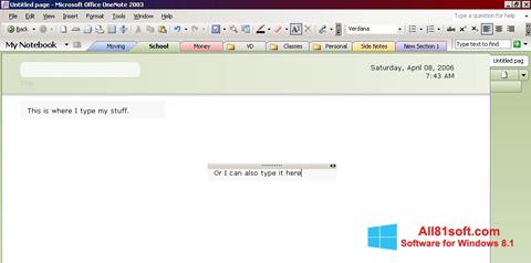 Screenshot Microsoft OneNote for Windows 8.1