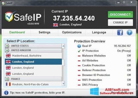 Screenshot SafeIP for Windows 8.1