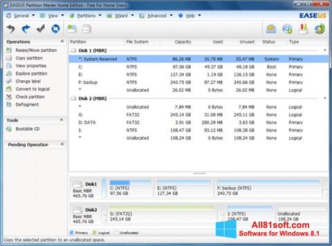 Screenshot EASEUS Partition Master for Windows 8.1