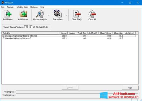 Screenshot MP3Gain for Windows 8.1