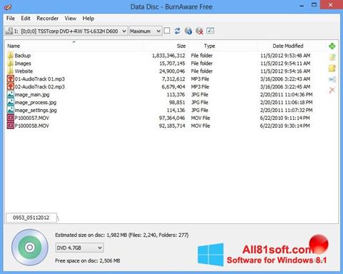 Screenshot BurnAware Free for Windows 8.1