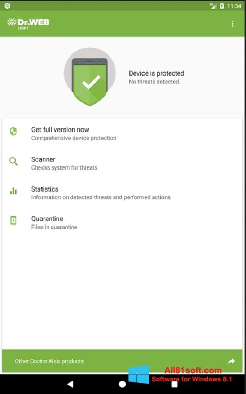 Screenshot Dr.Web Light for Windows 8.1