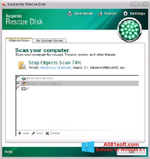 Screenshot Kaspersky Rescue Disk for Windows 8.1