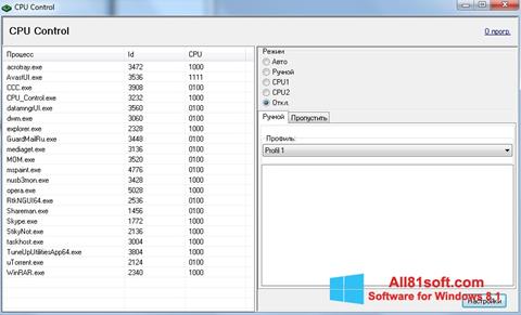 Screenshot CPU-Control for Windows 8.1