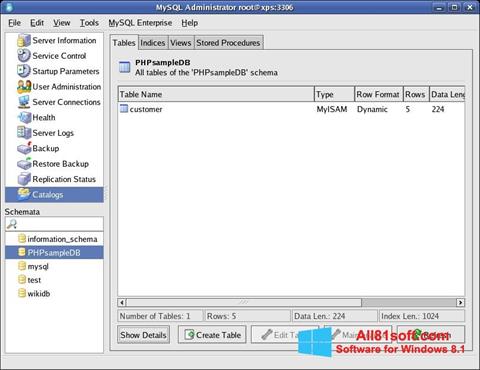 Screenshot MySQL for Windows 8.1