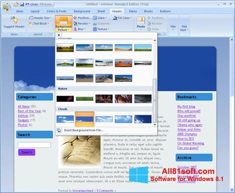 Screenshot Artisteer for Windows 8.1