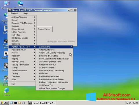 Screenshot Hirens Boot CD for Windows 8.1