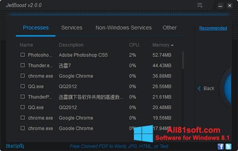 Screenshot JetBoost for Windows 8.1