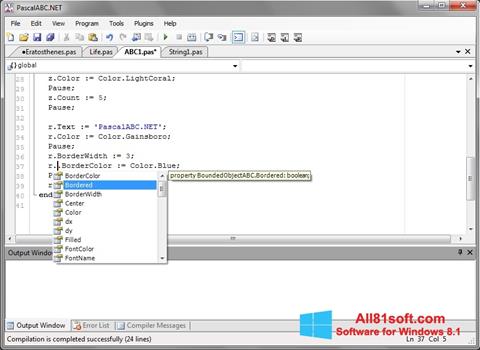 Screenshot Pascal ABC for Windows 8.1