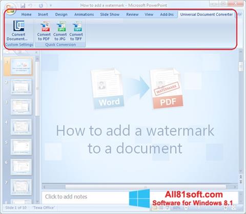 Screenshot Microsoft PowerPoint for Windows 8.1