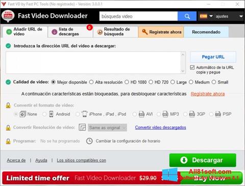 Screenshot Fast Video Downloader for Windows 8.1