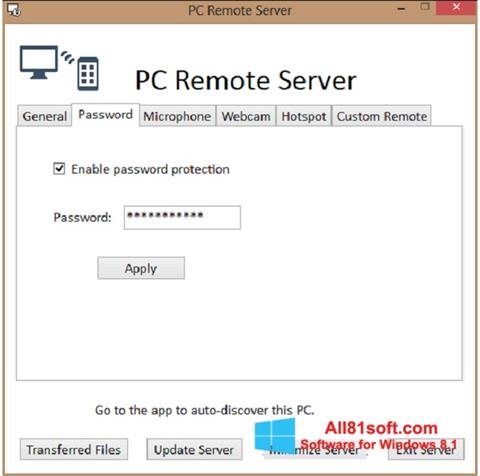 Screenshot PC Remote Server for Windows 8.1