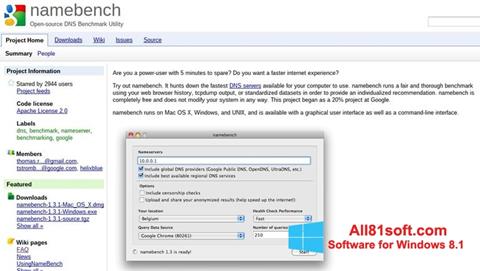 Screenshot NameBench for Windows 8.1