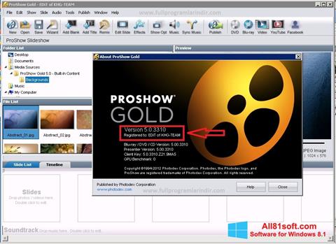 Screenshot ProShow Gold for Windows 8.1