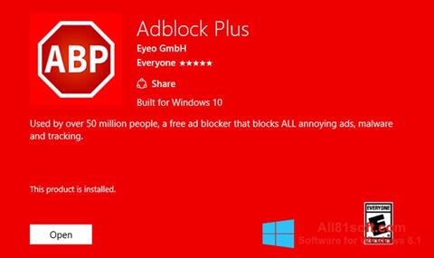 Screenshot Adblock Plus for Windows 8.1