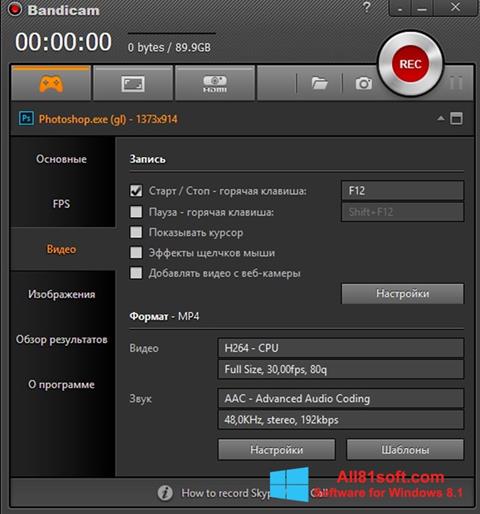 Screenshot Bandicam for Windows 8.1