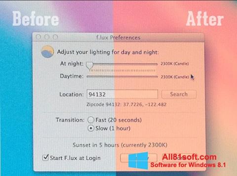 Screenshot F.lux for Windows 8.1