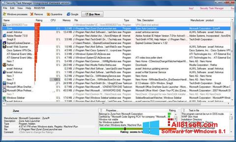 Screenshot Security Task Manager for Windows 8.1