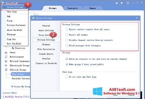 Screenshot RaidCall for Windows 8.1