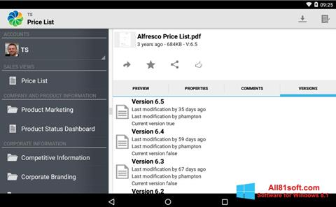 Screenshot Alfresco for Windows 8.1