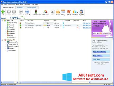 Screenshot Download Accelerator Plus for Windows 8.1