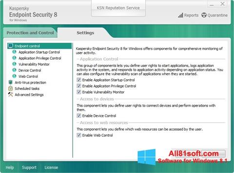 Screenshot Kaspersky Endpoint Security for Windows 8.1