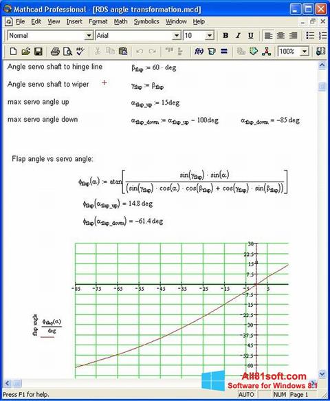 Screenshot MathCAD for Windows 8.1