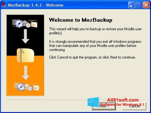 Screenshot MozBackup for Windows 8.1