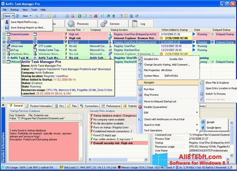 Screenshot AnVir Task Manager for Windows 8.1