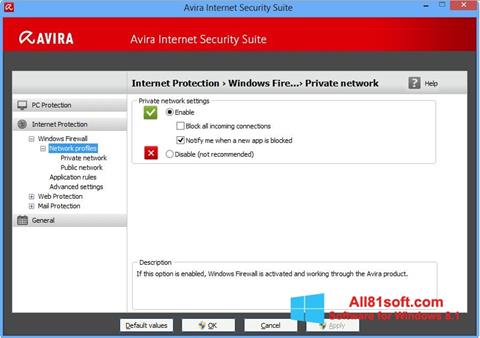 Screenshot Avira Internet Security for Windows 8.1