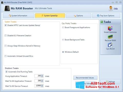 Screenshot Mz RAM Booster for Windows 8.1
