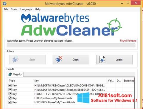 Screenshot AdwCleaner for Windows 8.1