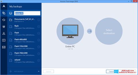 Screenshot Acronis True Image for Windows 8.1