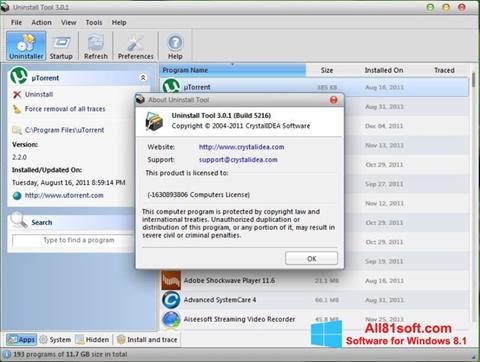 Screenshot Uninstall Tool for Windows 8.1