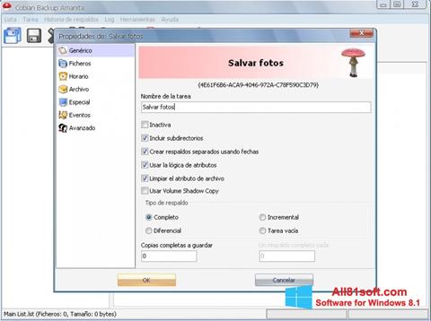 Screenshot Cobian Backup for Windows 8.1