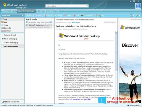 Screenshot Windows Live Mail for Windows 8.1