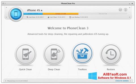 Screenshot PhoneClean for Windows 8.1