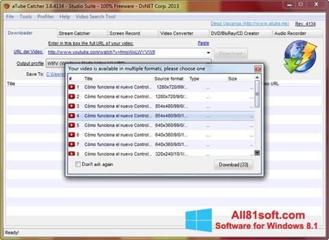 Screenshot aTube Catcher for Windows 8.1