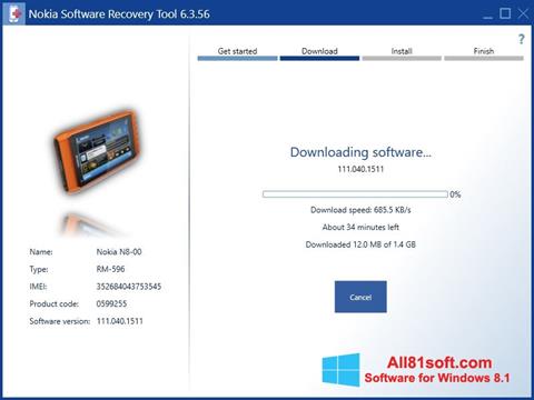 Screenshot Nokia Software Recovery Tool for Windows 8.1