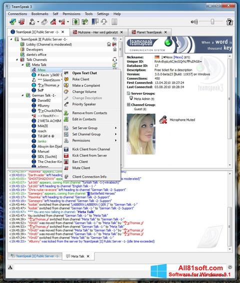 Screenshot TeamSpeak for Windows 8.1
