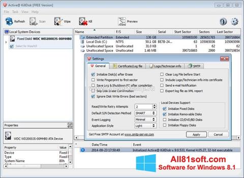 Screenshot Active KillDisk for Windows 8.1