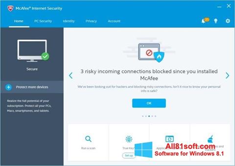 Screenshot McAfee Internet Security for Windows 8.1