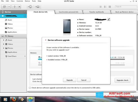 Screenshot LG PC Suite for Windows 8.1