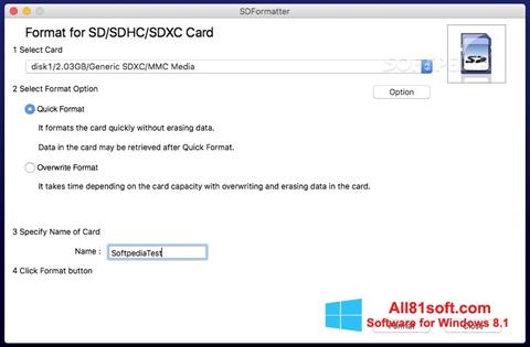 Screenshot SDFormatter for Windows 8.1