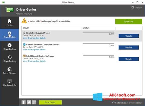 Screenshot Driver Genius for Windows 8.1