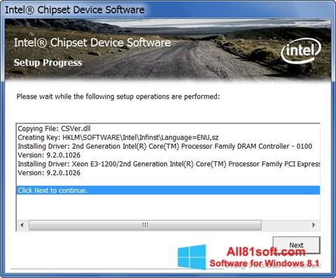 Screenshot Intel Chipset Device Software for Windows 8.1