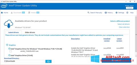Screenshot Intel Driver Update Utility for Windows 8.1